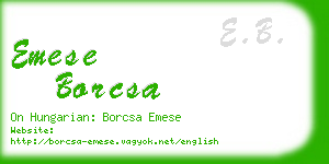 emese borcsa business card